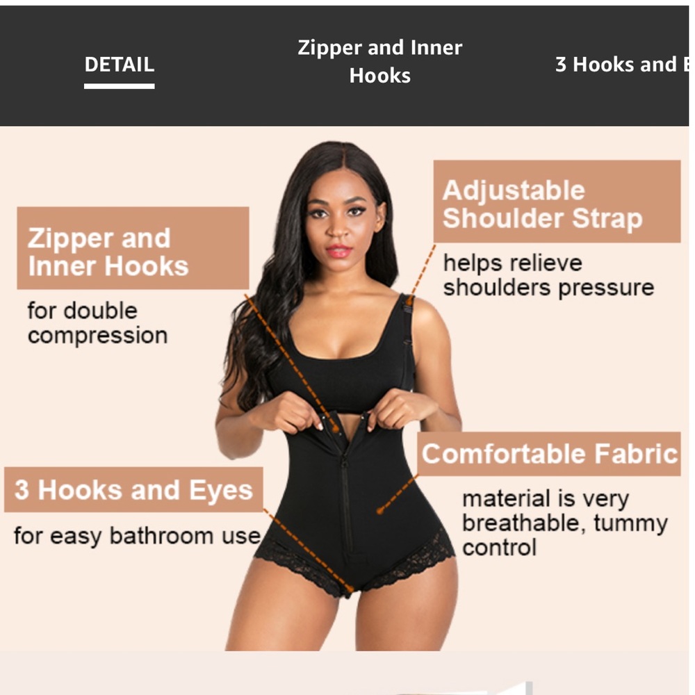 NWT never worn SHAPERX Medium compressing bodysuit zip-up black